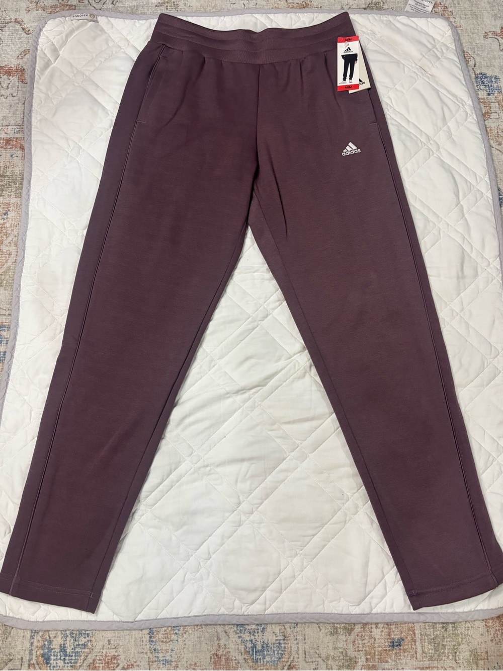adidas Dusty Rose Sweatpants with White Logo Tag